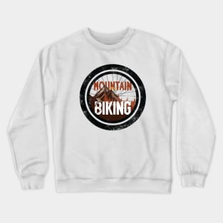 Mountain biking through the woods Crewneck Sweatshirt